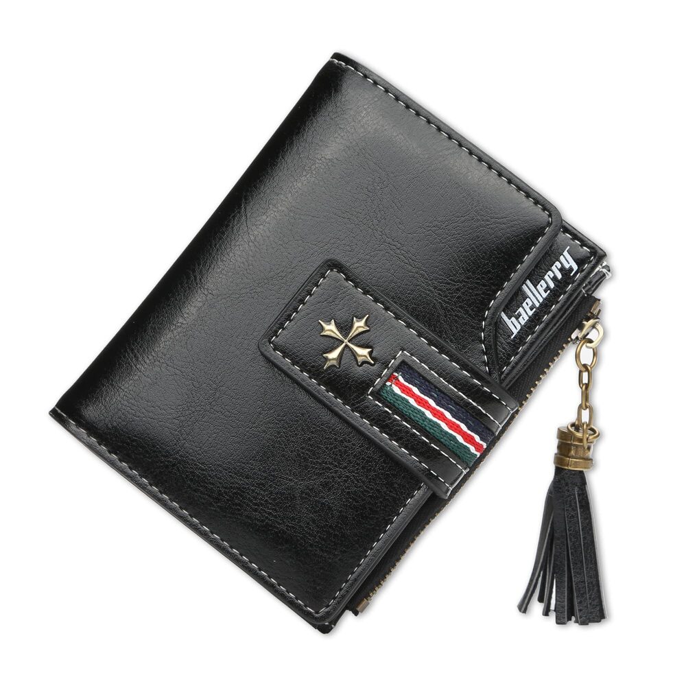 4681 Wallet With Zipper Pocket Leather Small Wallet RFID Blocking Credit